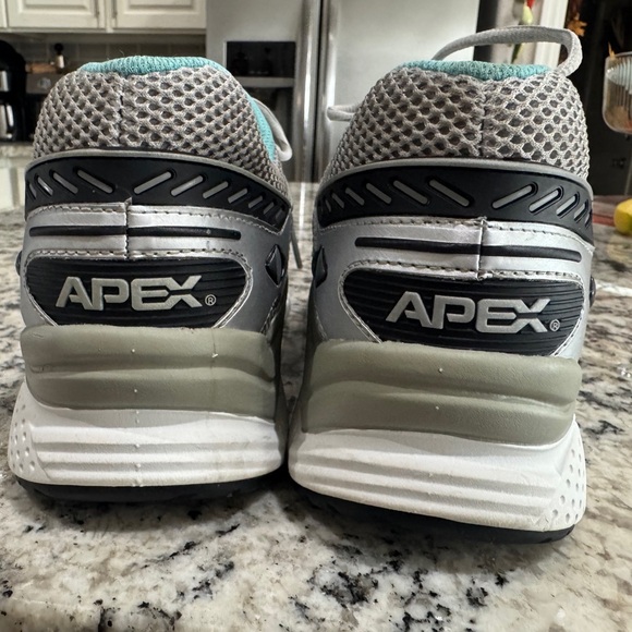 Apex Womens Boss Runner Active Shoes X-Last-Silver Sea Blue Size 10 X-Wide EUC - Picture 7 of 12